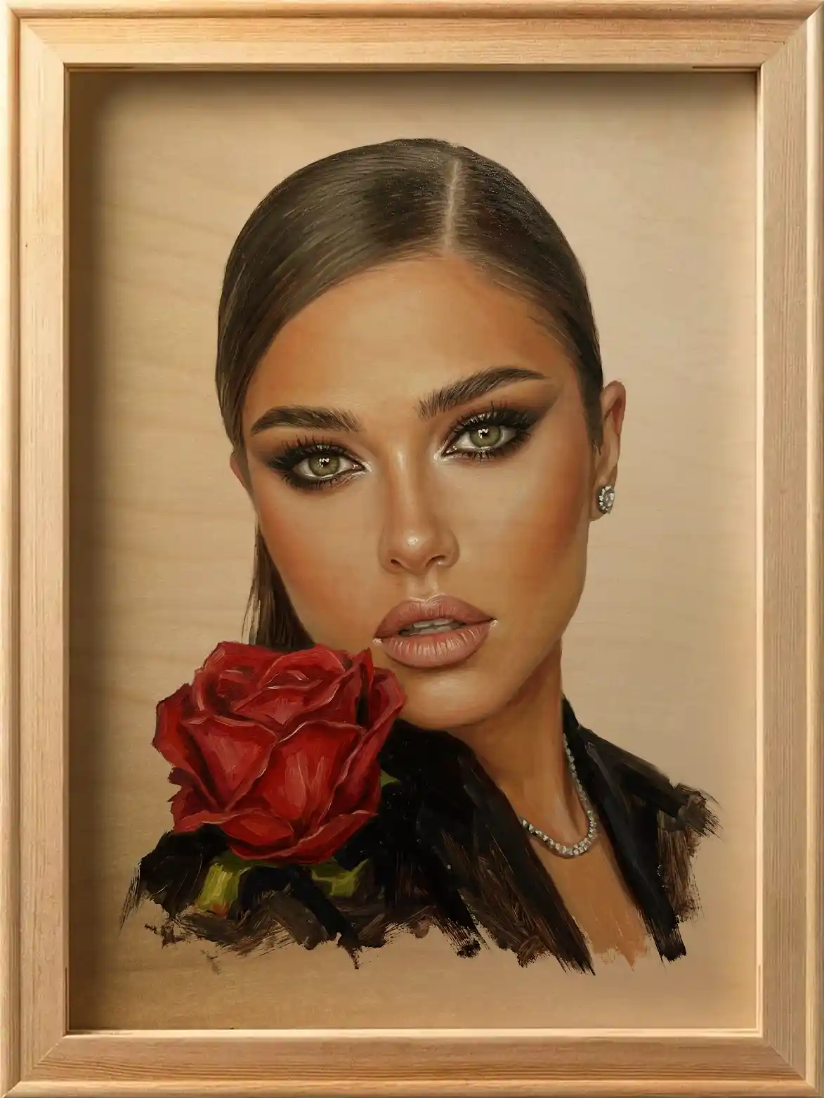 Portret personalizat pe lemn realizat manual