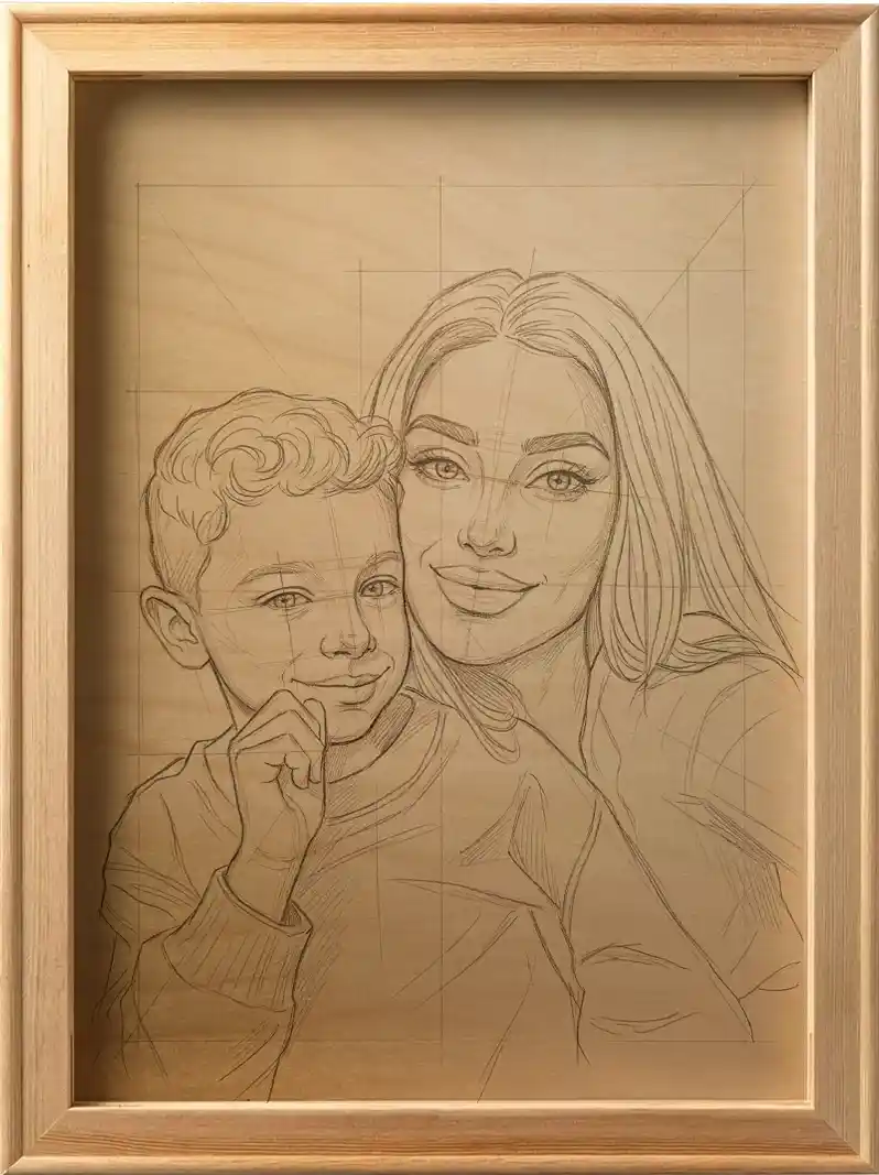 Schiță în creion portret la comandă